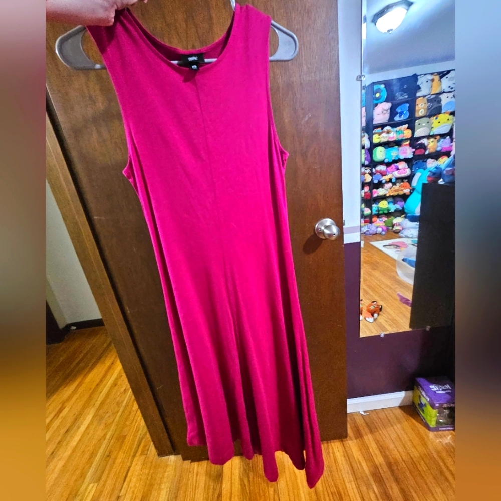 Sleeveless Pink Maxi Dress Asymmetrical Bottom Hem XS By Mossimo